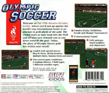 Olympic Soccer (US) box cover back